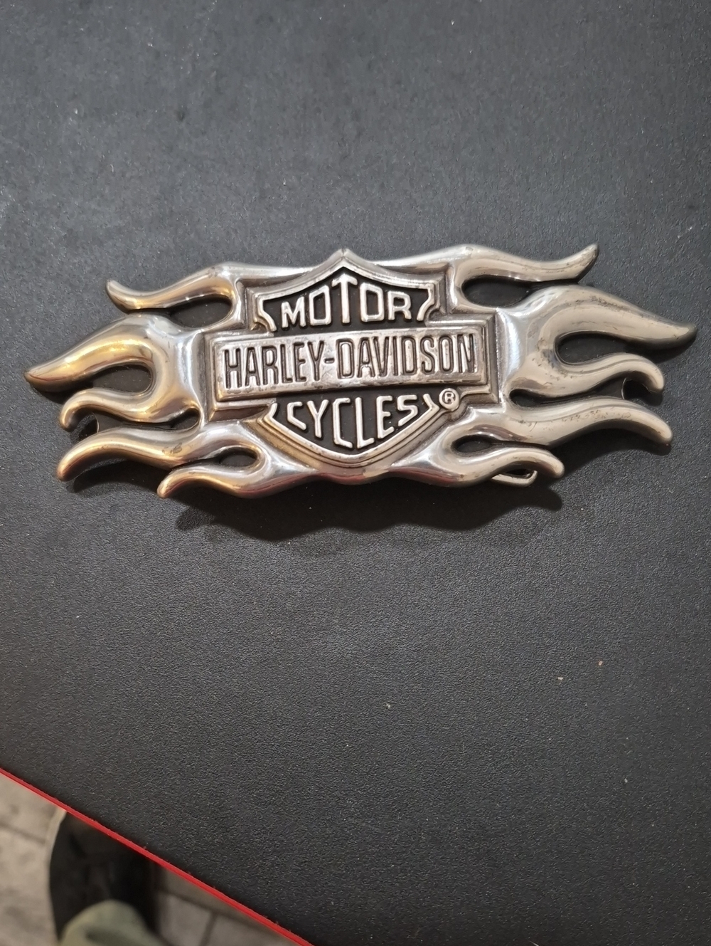 Vintage Harley-Davidson Silver Flame Emblem Pin